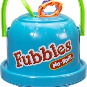 Little Kids Fubbles No-Spill Big Bubble Bucket in Blue for Multi-Child Play, Made in the USA