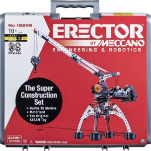 Erector by Meccano Super Construction 25-In-1 Motorized Building Set, Steam Education Toy, 638 Parts, For Ages 10+