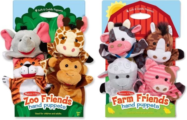 Melissa & Doug Hand Puppet Bundle - Farm And Zoo Friends