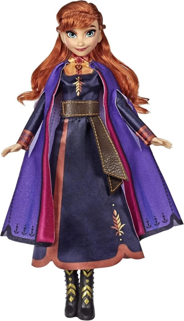 Disney Frozen Singing Anna Fashion Doll with Music Wearing A Purple Dress Inspired by 2, Toy for Kids 3 Years & Up