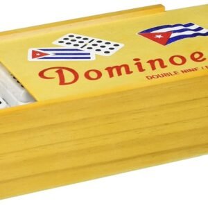 Bene Casa Cuban Flag Double Nines Dominoes Set Wood Box