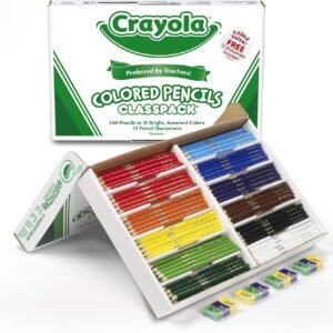 Crayola Colored Pencils, Bulk Classpack, Classroom Supplies, 12 Assorted Colors, 240 Count