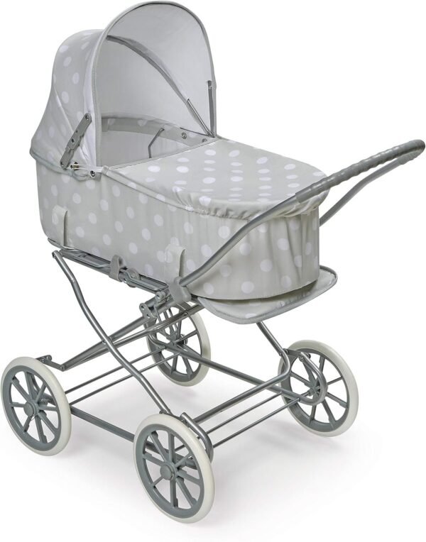 Badger Basket Just Like Mommy 3-in-1 Doll Pram/Carrier/Stroller (fits American Girl Dolls), Gray/White
