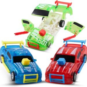 CHUCHIK Pull Back Cars Pack of 3 ? Birthday Toy Car Set, Race Car Toys for Boys / Girls Age 3,4,5,6,7 ? Smash Crash Race Car Toys ? Optional to Stay Intact or Break Apart Upon Impact