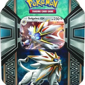 Pokemon TCG: Legends of Alola Solgaleo-GX Tin | Collectible Trading Card Set | 4 Booster Packs, 1 Ultra Rare Foil Promo Card Featuring Solgaleo-GX, Online Code Card | Battle and Build Your Pokedex