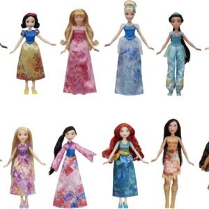 Disney Princess Royal Collection, 12 Fashion Dolls -- Ariel, Aurora, Belle, Cinderella, Jasmine, Merida, Moana, Mulan, Pocahontas, Rapunzel, Snow White, Tiana (Amazon Exclusive)