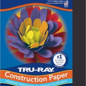 Tru-Ray Heavyweight Construction Paper, Black, 9' x 12', 50 Sheets, Sulphite Construction Paper