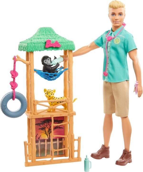 Barbie ?Ken Wildlife Vet Playset with Doll, Vet Care Station and Accessories