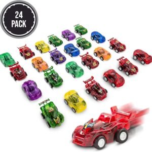 FAVONIR Pull Back Friction cars, 24 Mini?Assorted Race Car Vehicle Playset for Toddlers & Kids Party Favor Giveaway Ideal Birthday Party, Bulk School Reward Prizes, D?cor, carnival And Events