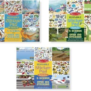 Melissa & Doug Reusable Sticker Bundle - Vehicles, Habitats and Prehistoric Themes