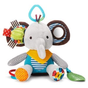Skip Hop Bandana Buddies Baby Activity and Teething Toy with Multi-Sensory Rattle and Textures, Elephant