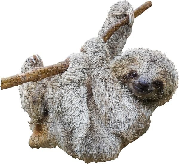 Madd Capp Puzzles Jr. - I AM Lil? Sloth - 100 Pieces - Animal Shaped Jigsaw Puzzle