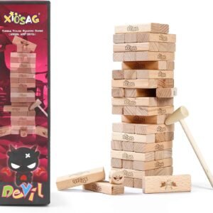 Xiosag Timber Tower Wood Block Stacking Game ? Angel and Devil War (54 Pieces)