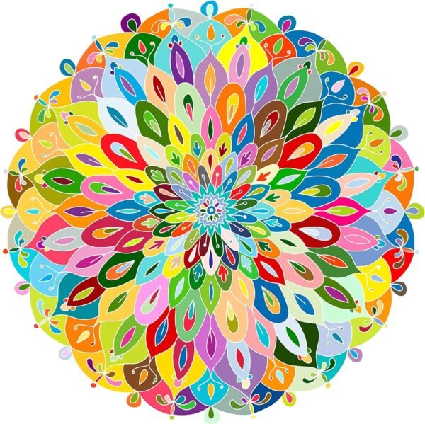 Bgraamiens Puzzle-Blooming Color-1000 Pieces Color Challenge Blue Board Round Jigsaw Puzzles