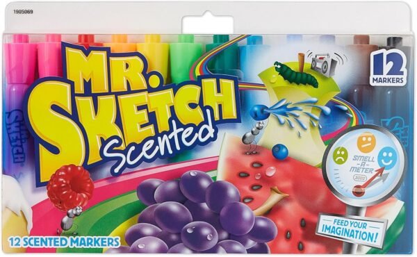 Mr. Sketch Scented Markers, Chisel Tip, Assorted Colors, 12 Pack