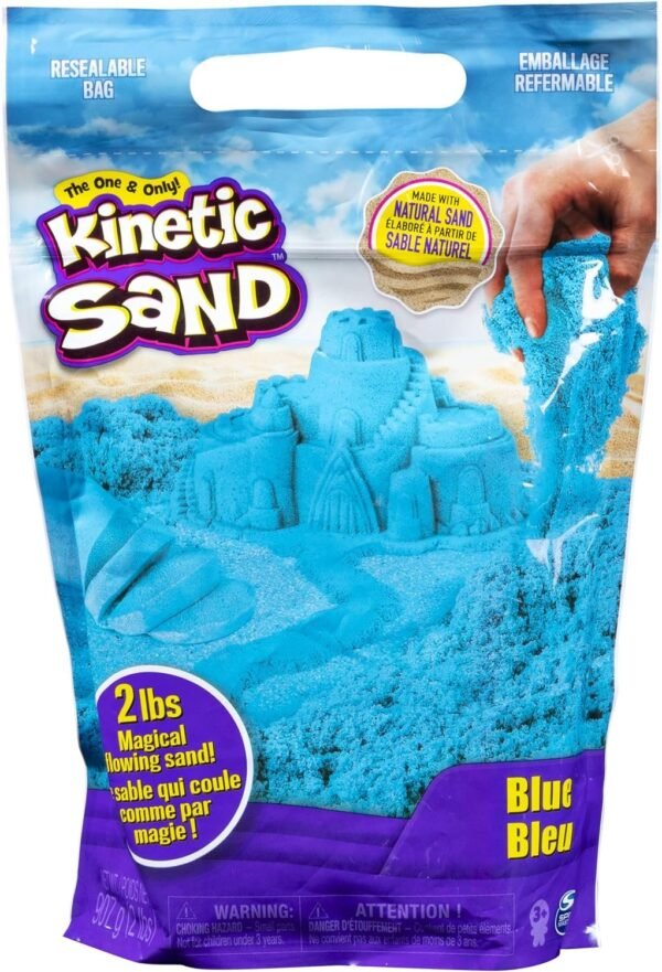 Kinetic Sand The Original Moldable Sensory Play Sand, Blue, 2 Pounds