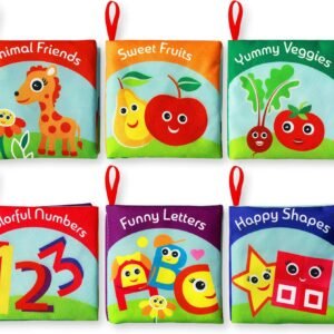 Cloth Books for Babies (Set of 6) - Premium Quality Soft Books for Toddlers. Touch and Feel Crinkle Paper. Safe and Fully Certified. Infant Books for Early Children Development