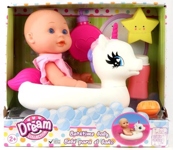 Gi-Go  Bath Time 12' Baby Doll with Unicorn Floatie