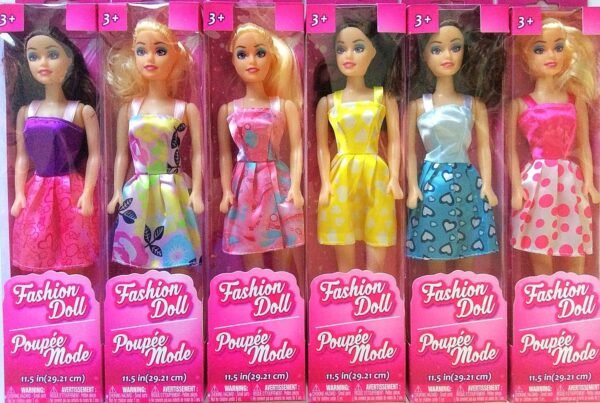 Greenbrier American Fashion Dolls Set of 6 - 11.5 inches Tall - Assorted Fashion Dresses and Hairstyles