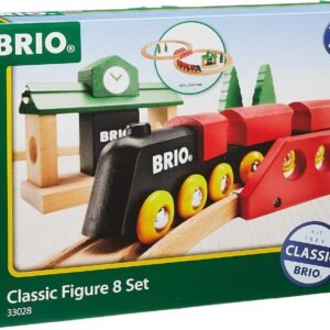 BRIO World 33028 - Classic Figure 8 Set - 22 Piece Wood Toy Train Set with Accessories and Wooden Tracks for Kids Age 2 and Up