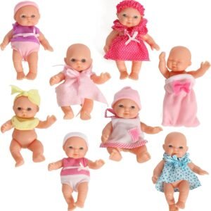 Mommy & Me Doll Collection Set of 8 Assorted Mini Dolls 5 Inches Tall