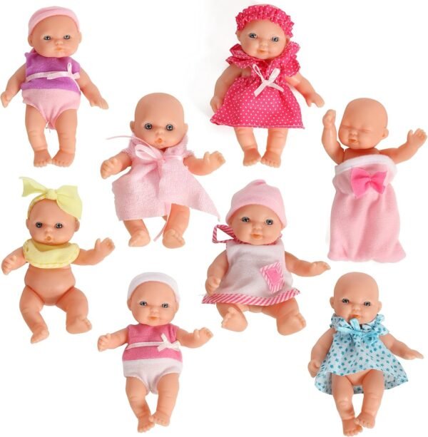 Mommy & Me Doll Collection Set of 8 Assorted Mini Dolls 5 Inches Tall