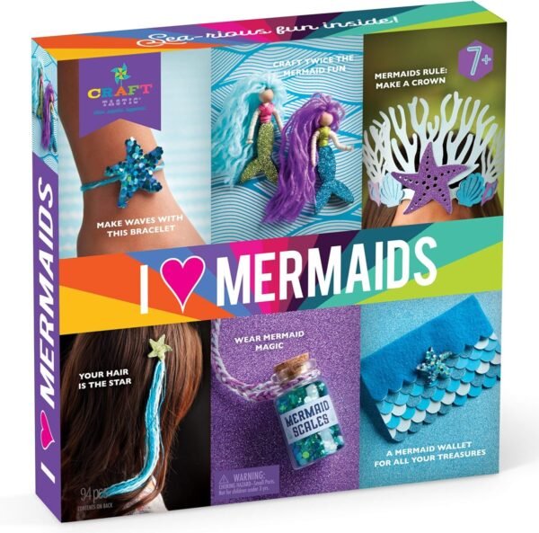 Craft-tastic ? I Love Mermaids Kit ? Craft Kit Includes 6 Mermaid-Themed Projects