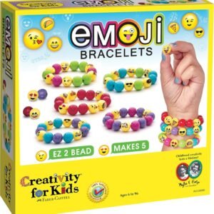 Creativity for Kids Emoji Bracelets, Makes 5 Bead Bracelets - Arts and Crafts Jewelry Making for Kids