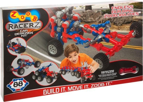 ZOOB RacerZ Car Designer Kit Moving Building Modeling System, 88 Piece Kids Construction Set