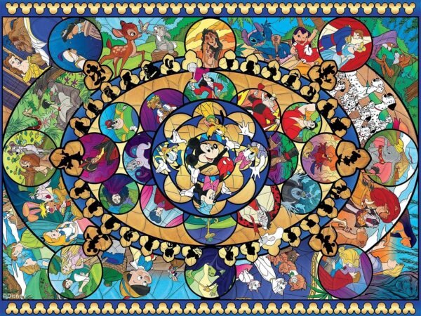 Ceaco Disney Classics II Oval Stained Glass Jigsaw Puzzle, 1500 Pieces